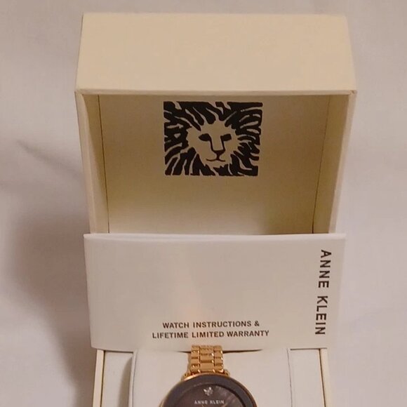 Anne Klein Women's Diamond-Accented Bracelet Watch Rose Gold-Tone New with Tag - Picture 4 of 14